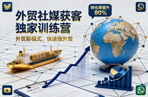 外贸社媒获客独家训练营,外贸新模式,快速做外贸(更新26年5月)-凡人轻创