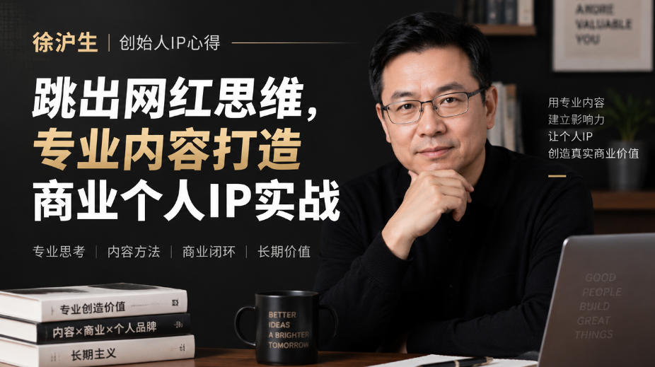 徐沪生创始人IP心得|跳出网红思维,专业内容打造商业个人IP实战【文档】-凡人轻创