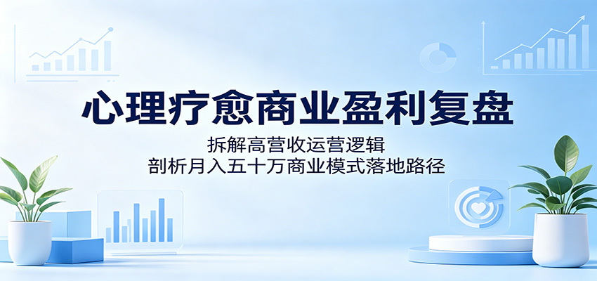 心理疗愈商业盈利复盘：拆解高营收运营逻辑，剖析月入五十万商业模式落地路径-凡人轻创