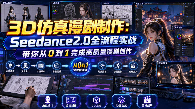 3D仿真漫剧制作:Seedance2.0全流程实战,带你从0到1完成高质量漫剧创作-凡人轻创