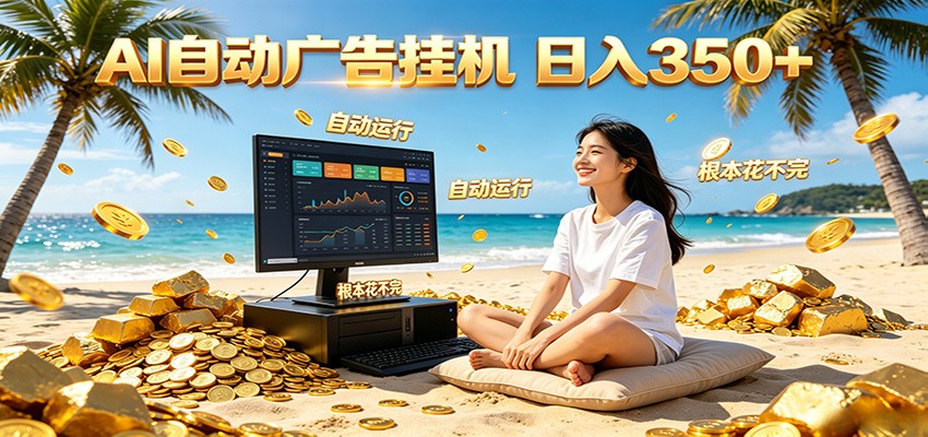AI自动广告挂机 日入350+ 真正做到躺赚式变现,根本花不完!-凡人轻创