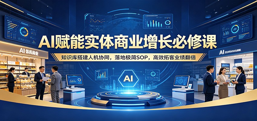 AI赋能实体商业增长必修课：知识库搭建人机协同，落地极简SOP，高效拓客业绩翻倍-凡人轻创