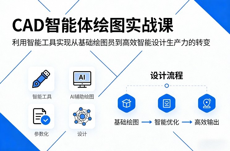 CAD智能体绘图实战课，利用智能工具，实现从基础绘图员到高效智能设计生产力的转变-凡人轻创