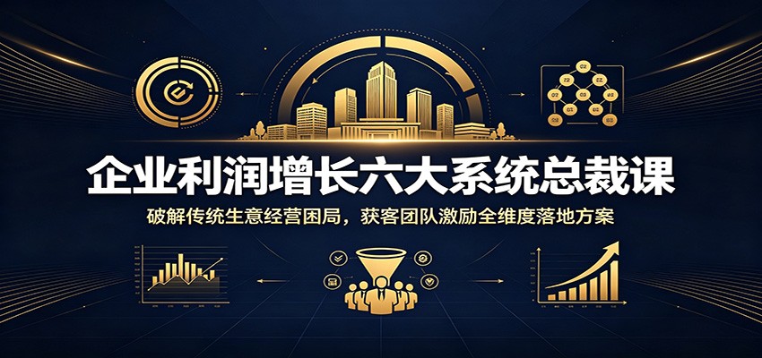 企业利润增长六大系统总裁课:破解传统生意经营困局,获客团队激励全维度落地方案-凡人轻创