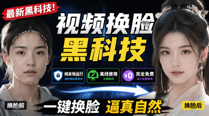 AI人工智能如此夸张？一键视频换Lian黑科技，纯本地离线运行，本地视频换Lian娱乐工具，AI FaceSwap-凡人轻创