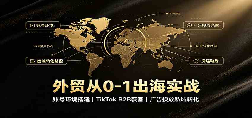 外贸从0-1出海实战:账号环境搭建,TikTok B2B获客,广告投放私域转化-凡人轻创
