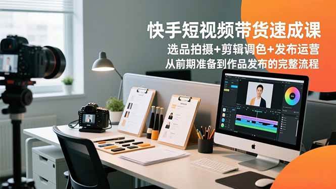 （16752期）快手短视频带货速成课，选品拍摄+剪辑调色+发布运营，从前期准备到作品发布的完整流程-凡人轻创
