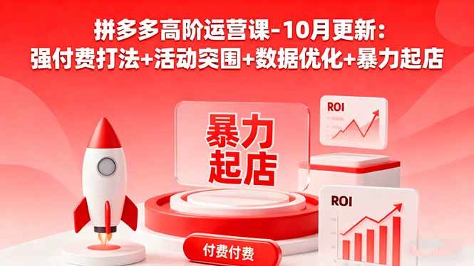 （16366期）拼多多高阶运营课-10月更新：强付费打法+活动突围+数据优化+暴力起店-凡人轻创