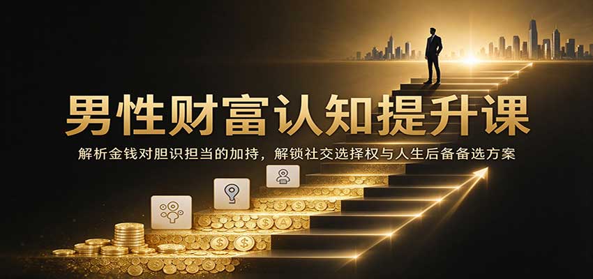 男性财富认知提升课:解析金钱对胆识担当的加持,解锁社交选择权与人生后备备选方案-凡人轻创
