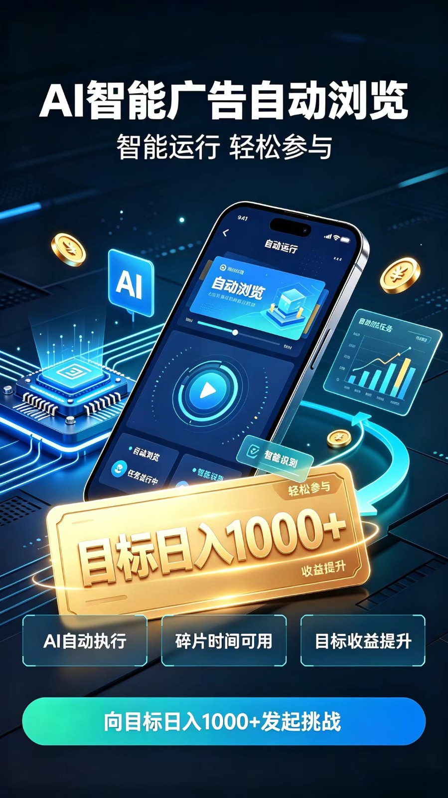 AI智能广告自动浏览项目,轻量操作稳定收益,低门槛自动挂机,闲暇时间轻松赚取收益-凡人轻创