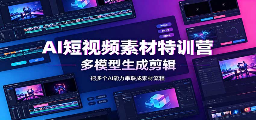 AI短视频素材特训营:Codex本地部署实操,多模型生成剪辑,爆量素材挖掘教学-凡人轻创
