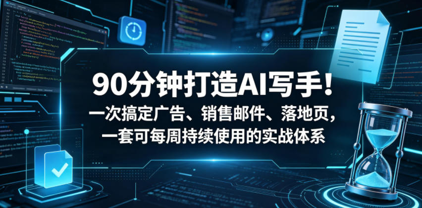 90分钟打造AI写手!一次搞定广告、销售邮件、落地页,一套可每周持续使用的实战体系【原创双语字幕】-凡人轻创
