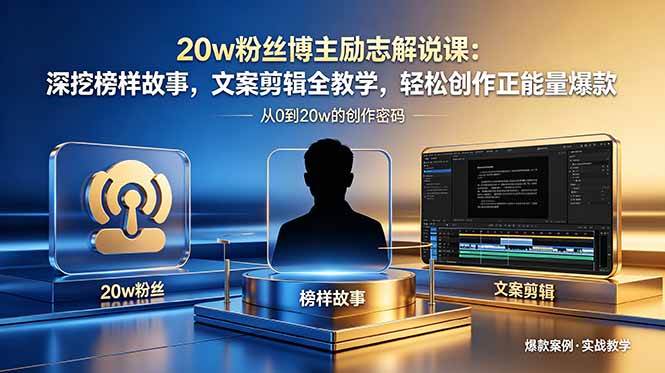 (18648期)20w粉丝博主励志解说课:深挖榜样故事,文案剪辑全教学,轻松创作正能量爆款-凡人轻创