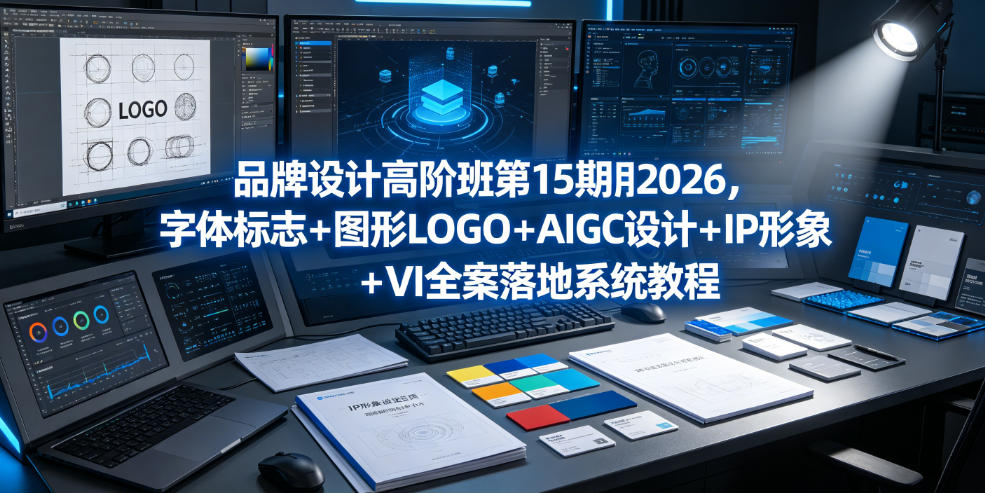 品牌设计高阶班第15期2026,字体标志+图形LOGO+AIGC设计+IP形象+VI全案落地系统教程-凡人轻创