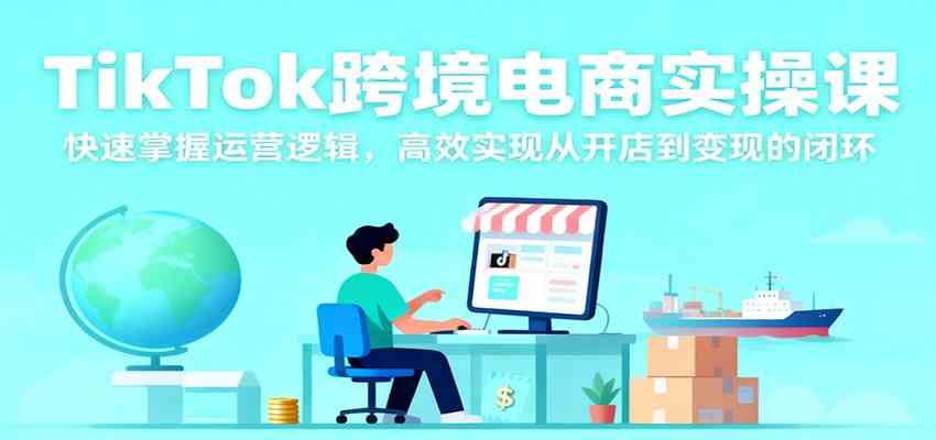 TikTok跨境电商实操课，快速掌握运营逻辑，高效实现从开店到变现的闭环-凡人轻创