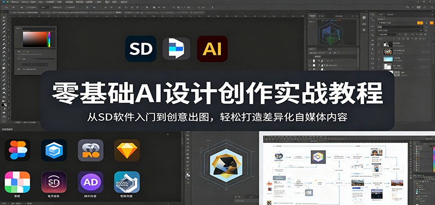 零基础AI设计创作实战教程：从SD软件入门到创意出图，轻松打造差异化自媒体内容-凡人轻创