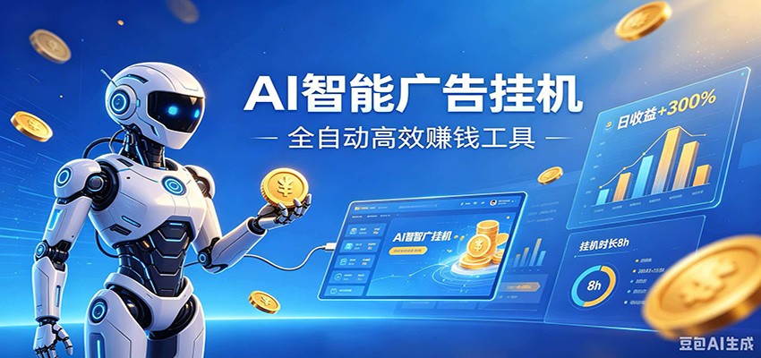 AI智能广告挂机,小白轻松上手,在家自动赚收益-凡人轻创