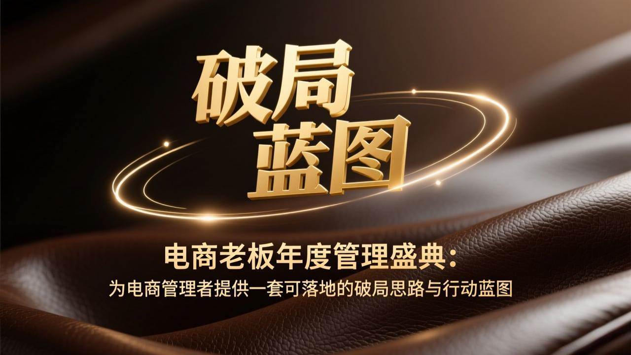 （17374期）电商老板年度管理盛典：为电商管理者提供一套可落地的破局思路与行动蓝图-凡人轻创