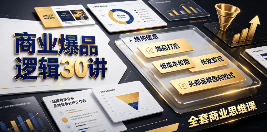 商业爆品逻辑30讲｜拆解各行各业头部品牌盈利模式，吃透爆品打造、低成本传播、长效变现全套商业思维课-凡人轻创