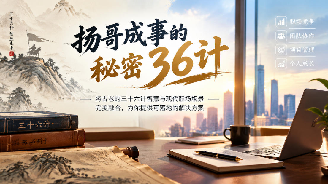 扬哥成事的秘密36计,将古老的三十六计智慧与现代职场场景完美融合,为你提供可落地的解决方案-凡人轻创
