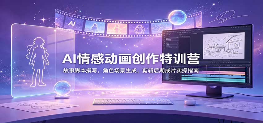 AI情感动画创作特训营:故事脚本撰写,角色场景生成,剪辑后期成片实操指南-凡人轻创