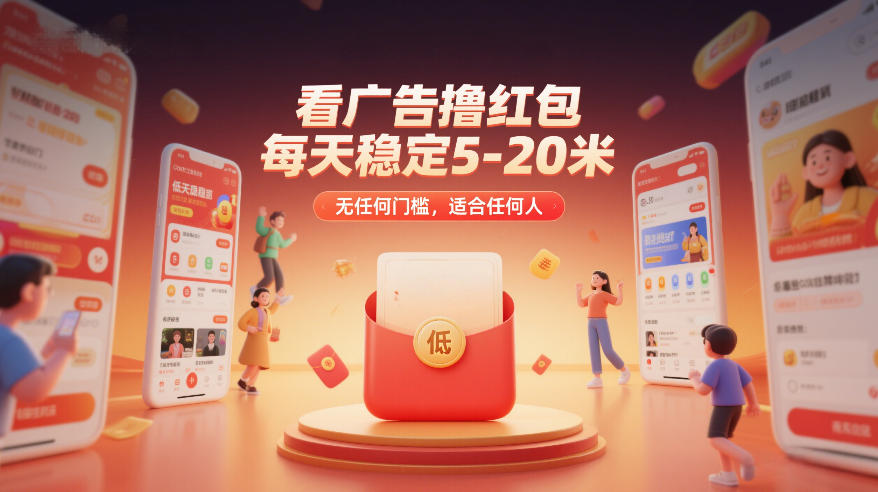 看广告撸红包,每天稳定5-20米,无任何门槛,适合任何人-凡人轻创