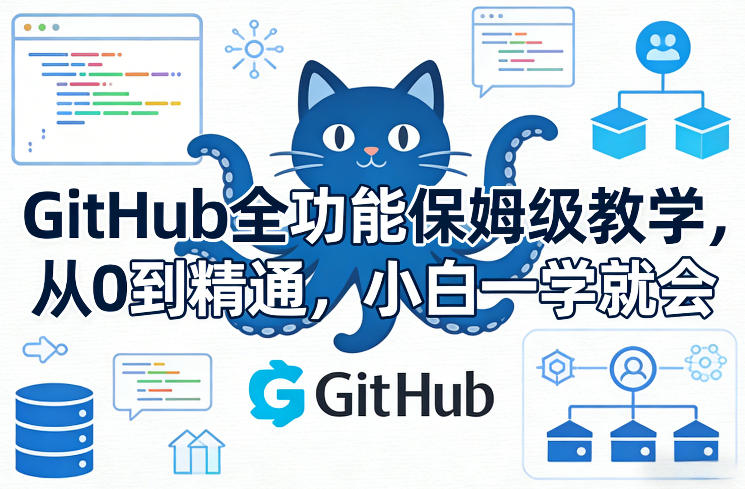 GitHub全功能保姆级教学，从0到精通，小白一学就会-凡人轻创