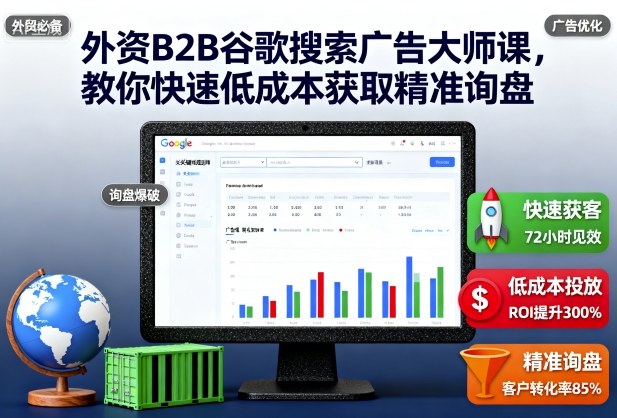 外资B2B谷歌搜索广告大师课，教你快速低成本获取精准询盘-凡人轻创