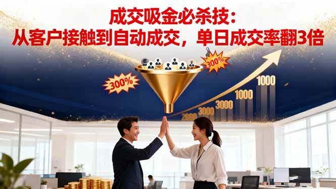 （16432期）吸金成交营销必杀技：从客户接触到自动成交，单日成交率翻3倍-凡人轻创