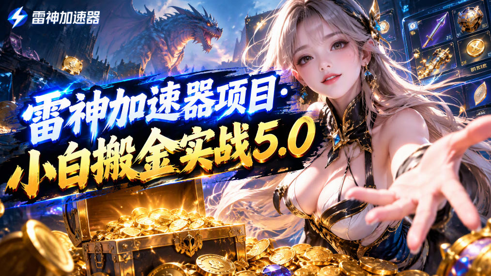 雷神加速器项目·小白搬金实战5.0,抖音W播100-150r,小白入局一天也能几十r-凡人轻创