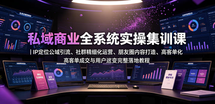 私域商业全系统实操课｜IP定位公域引流、社群精细化运营、朋友圈内容打造、高客单成交与用户裂变完整落地教程-凡人轻创