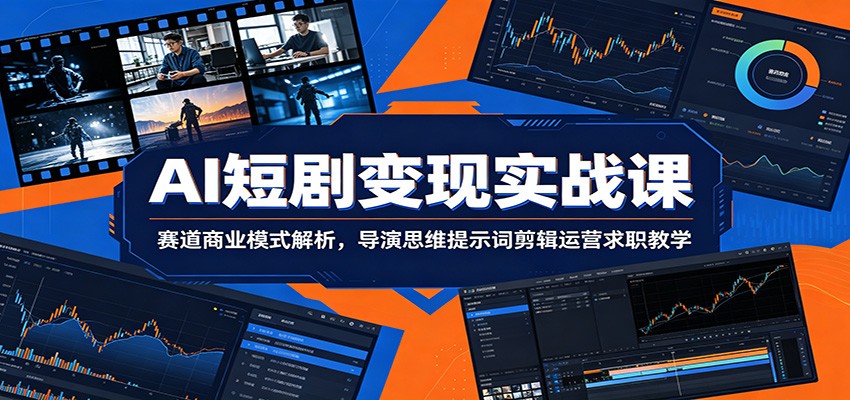 AI短剧变现实战课：赛道商业模式解析，导演思维提示词剪辑运营求职教学-凡人轻创