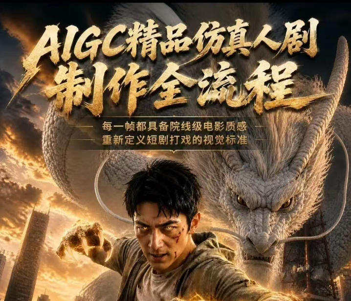 AIGC精品仿真人剧豢龙人全流程制作解析2026,国风仿真人创作+打斗剧情+人设编排,一站式AI短剧入门-凡人轻创