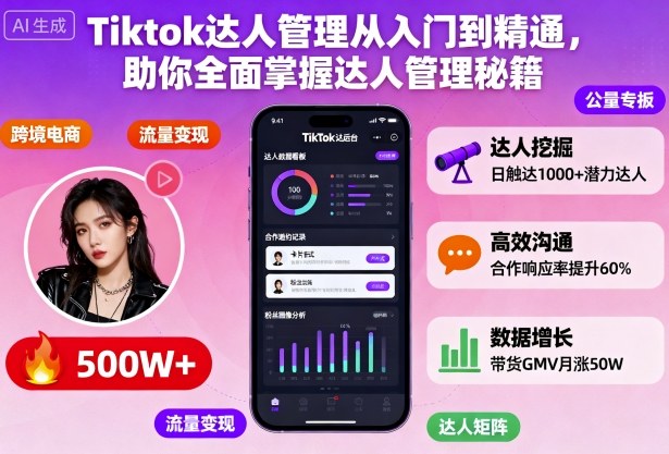 Tiktok达人管理从入门到精通，助你全面掌握达人管理秘籍-凡人轻创
