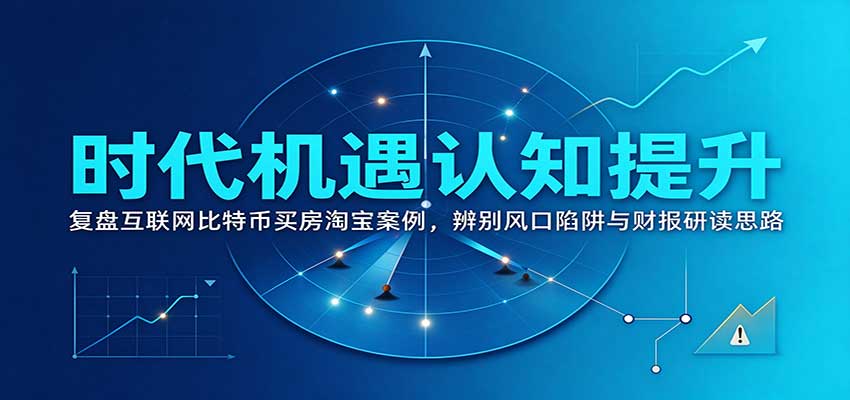 时代机遇认知提升:复盘互联网比特币买房淘宝案例,辨别风口陷阱与财报研读思路-凡人轻创