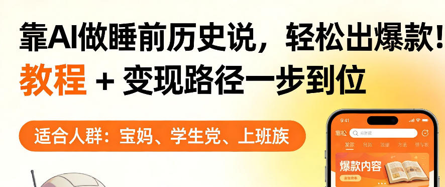 靠AI做睡前历史解说，轻松出爆款！教程+变现路径一步到位，单个视频收益1K+【揭秘】-凡人轻创