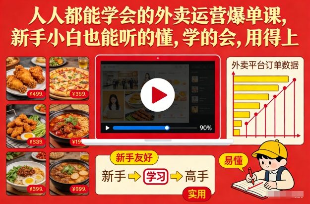 人人都能学会的外卖运营爆单课，新手小白也能听的懂，学的会，用得上-凡人轻创