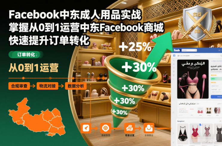 Facebook中东成人用品实战，掌握从0到1运营中东Facebook商城，快速提升订单转化-凡人轻创