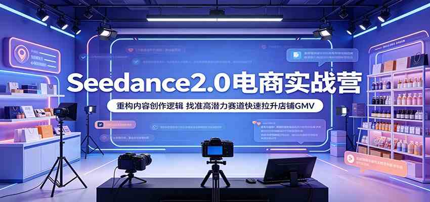 Seedance2.0电商实战营：重构内容创作逻辑，找准高潜力赛道快速拉升店铺GMV-凡人轻创