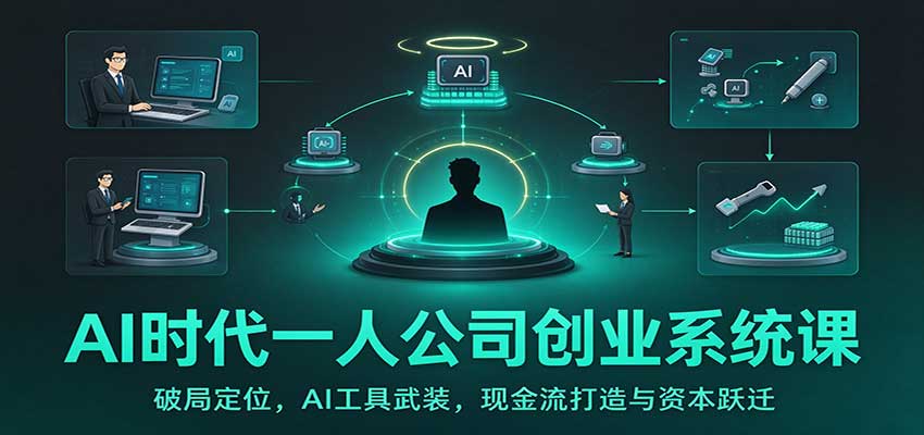 AI时代一人公司创业系统课:破局定位,AI工具武装,现金流打造与资本跃迁-凡人轻创