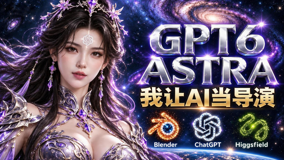 让GPT-6 Astra当导演！Higgsfield和Blender实战打造30秒玄幻精准运镜短片！-凡人轻创