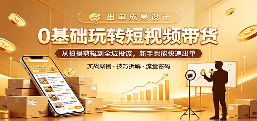 0基础玩转短视频带货:从拍摄剪辑到全域投流,新手也能快速出单 0基础玩转短视频带货:从拍摄剪辑到全域投流,新手也能快速出单