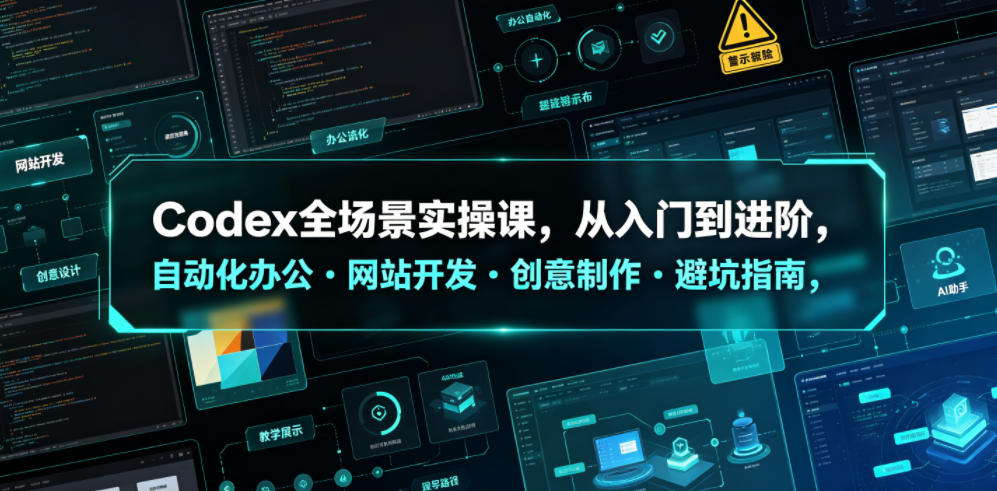 Codex全场景实操课，从入门到进阶，自动化办公・网站开发・创意制作・避坑指南，全流程教学-凡人轻创