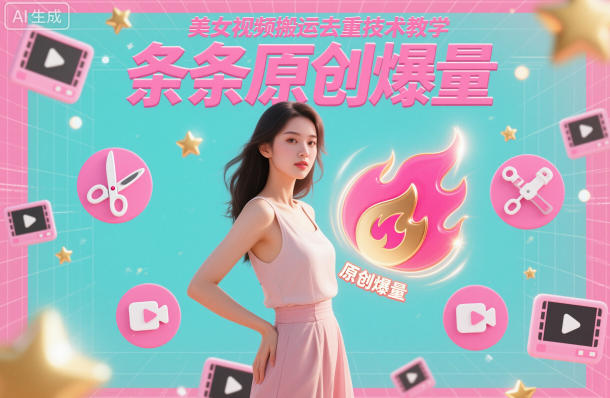 美女视频搬运去重技术教学，条条原创爆量-凡人轻创