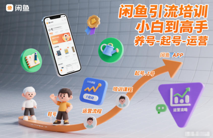 闲鱼引流培训，小白到高手，养号-起号-运营-凡人轻创