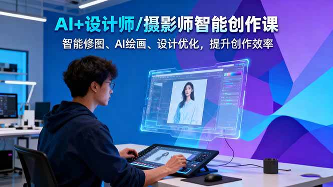（16398期）AI+设计师/摄影师智能创作课：智能修图、AI绘画、设计优化，提升创作效率-凡人轻创
