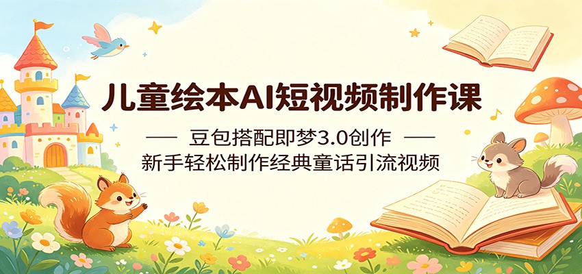 儿童绘本AI短视频制作课:豆包搭配即梦3.0创作,新手轻松制作经典童话引流视频-凡人轻创