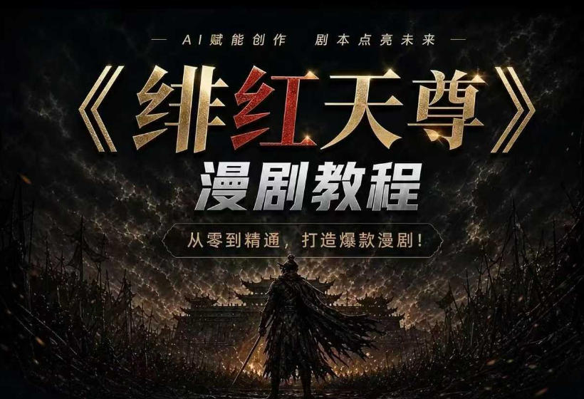 绯红天尊AI漫剧系统教程｜从零入门到精通，工具运用+剧本创作+爆款逻辑+提示词素材+镜头剪辑，全套爆款漫剧落地实战课-凡人轻创