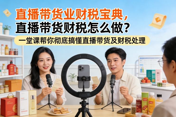 直播带货业财税宝典，直播带货财税怎么做？一堂课帮你彻底搞懂直播带货及财税处理-凡人轻创