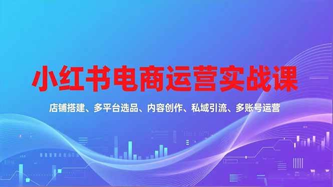 （16695期）小红书电商运营实战课，店铺搭建、多平台选品、内容创作、私域引流、多账号运营等玩法-凡人轻创